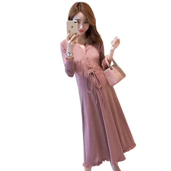 

maternity breastfeeding dress warm autumn winter knitted sweater clothes pregnant women fall elegant pregnancy sweaters shirts g220309, White