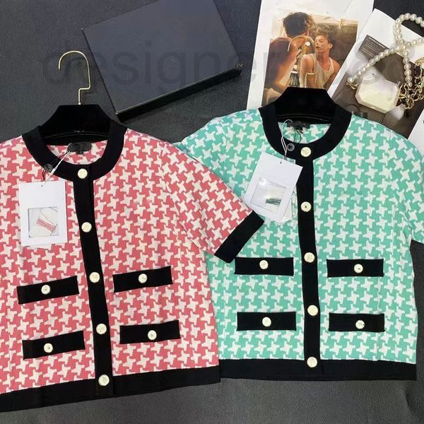 

women's knits & tees designer high end women's 2022 summer new qianniao pattern exquisite brooch round neck simple and versatile k, White