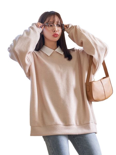 

dazy ribbed knit drop shoulder pullover without blouse f7i8#, Black