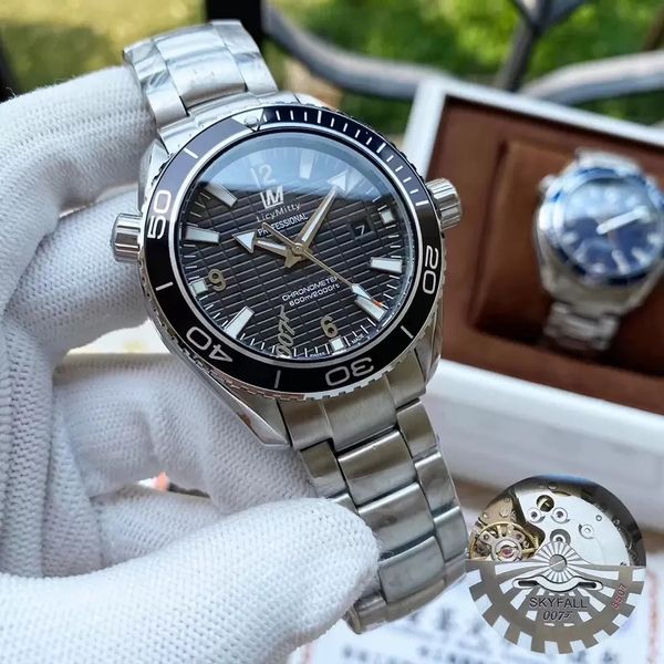 

limited edition 007 mens watch master ocean automatic mechanical sapphire crystal transparent back 904l steel men watches movement montre de, Slivery;brown