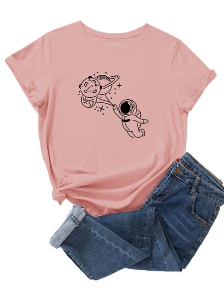 

spaceman & planet print tee v3zy#, White