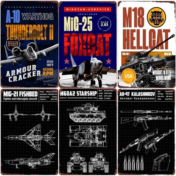 

heavy tank vintage metal tin sign bar club home room wall decor fighter poster battle tank painting military fan's gift n432