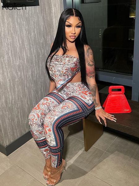 

fashion strapless and trousers two piece set women 2022 summer new casual streetwear y2k female tracksuit, Gray