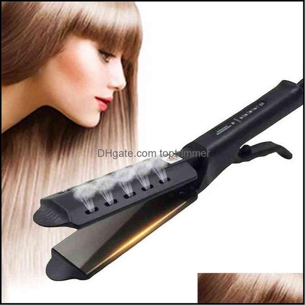 

hair straighteners care styling tools products straightener flat iron steam four-gear temperature ceramic tourmaline ionic straight styler, Black