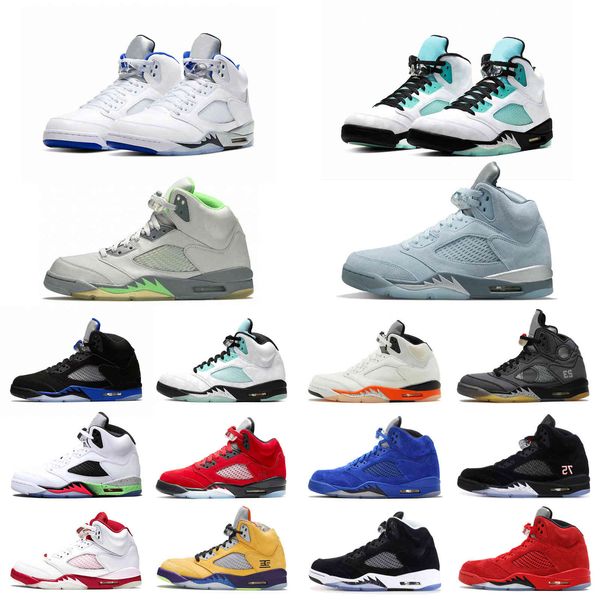 

mens 5 5s basketball shoes shattered backboard bluebird laney-royal pink foam space jam raging red hyper royal grape sports sneakers