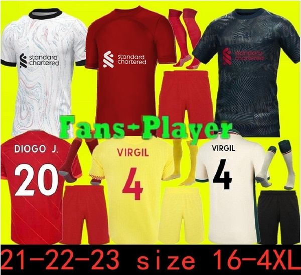 

22 23 liverp00l soccer jerseys salah firmino thiago konate lvp football shirt 2022 2023 virgil diogo jota mane keita jones thailand quality, Black;yellow