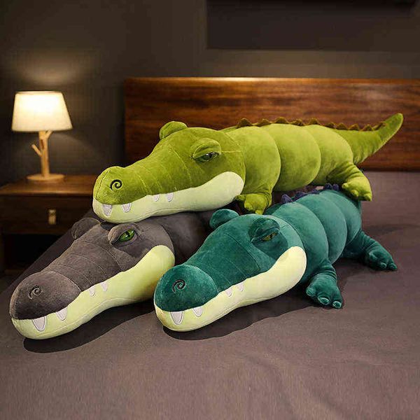 Cm Giant Real Life Filled Coccodrillo Cuddle Simulation Animal Alligator Dolls Kawaii Cuscino creativo per bambini Regali J220704
