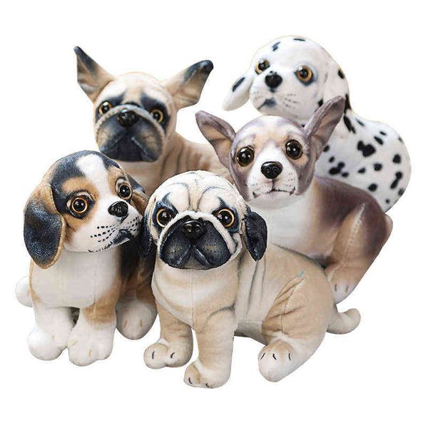 PC CM Kawaii Simulation Hunde Peluche Spielzeug Mops Bulldog Chihuahua Stoffpuppen Schöner Welpe Plüsch für Kinder Geburtstagsgeschenk J220704