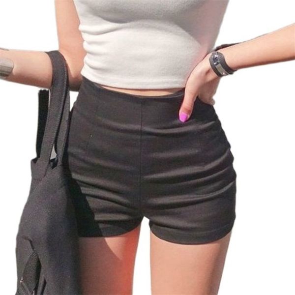 

xs 5xl spring summer fashion high waist slim elastic denim shorts female short pants booty 220630, White;black
