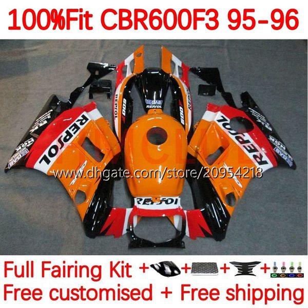 Corpo de injeção +tanque para Honda CBR600 CBR 600 F3 FS CC 600F3 95-98 141NO.2 600FS 600CC CBR600F3 95 96 97 98 CBR600-F3 CBR600FS 1995 1996 1997 1998 OEM Fairing Repss.