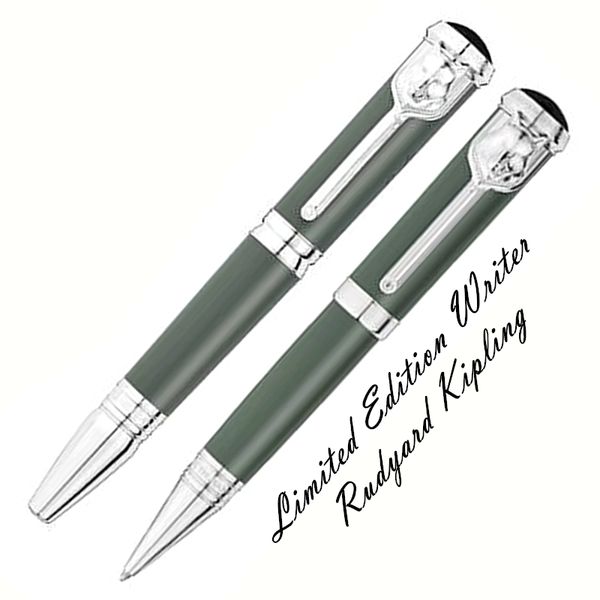 Nova edição limitada para escritores Rudyard Kipling RollerBall Caneta esferográfica Design exclusivo em relevo de leopardo para escrever artigos de papelaria para escritório com número de série