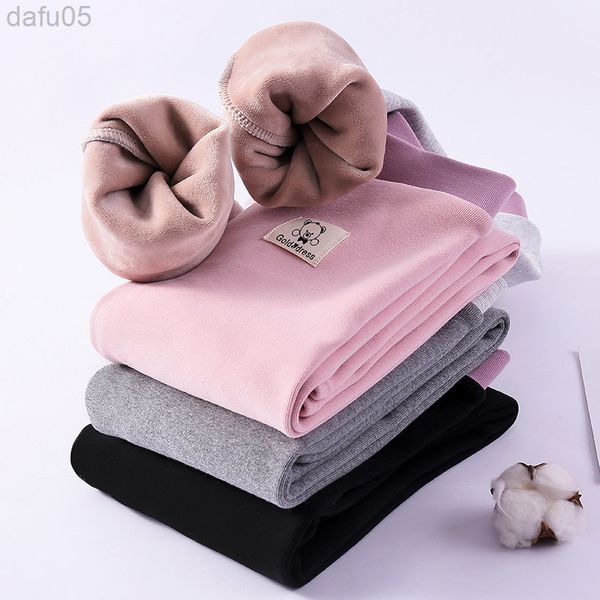 

girls leggings for autumn and winter with velvet l220808, Blue