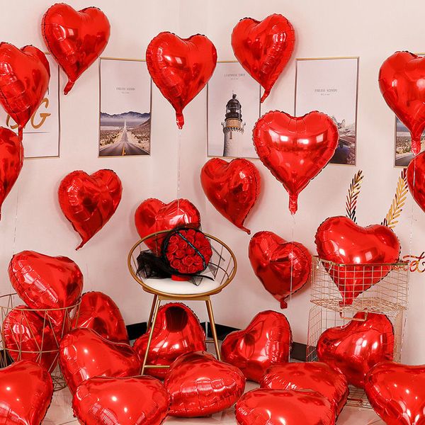 Balões de folha de forma de coração, 18inch Mylar Balloons Arco-íris Decoração colorida para festa de aniversário / casamento / festa de noivado / de férias / atividades de festa DHL