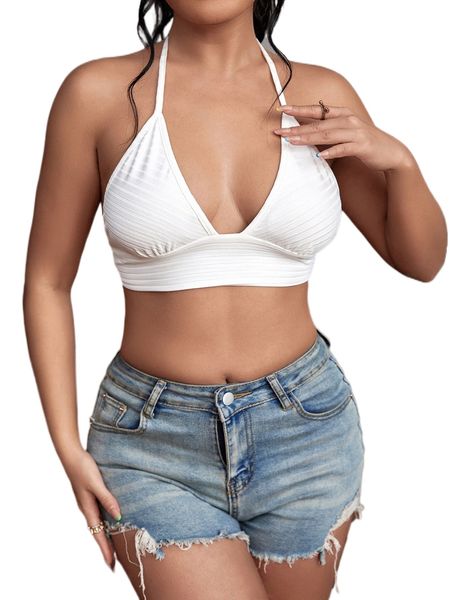 

sxy tie backless halter h6en#, White