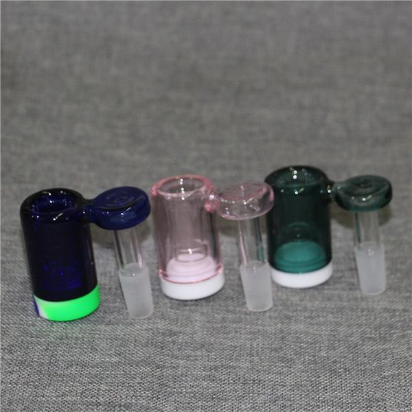 Accessori per narghilè in vetro da 14 mm con contenitore in silicone colorato da 5 ml Reclaimer maschio femmina Ashcatcher per Bong Dab Rig Quartz Banger Disponibile