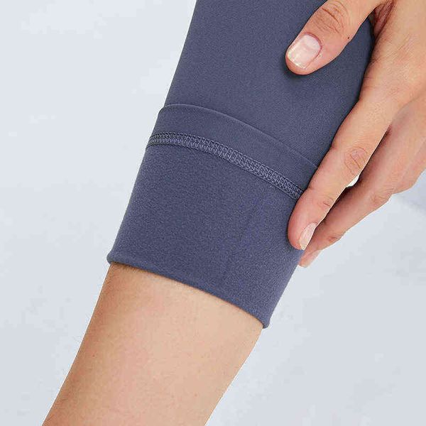 

nwt warm fleece tight tummy control leggings high waist yoga naked-feel squat proof leggings workout running leggings t220725, White;red