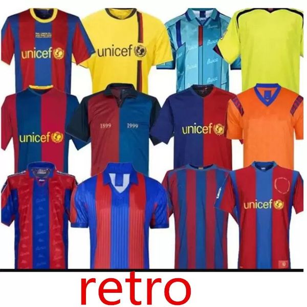 

retro soccer jerseys barca 96 97 07 08 09 10 11 xavi ronaldinho rivaldo guardiola iniesta finals classic maillot de foot 1899 1999 football, Black;yellow