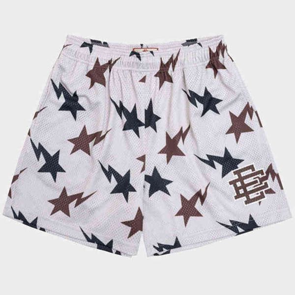

luxury fashion summer ee basic men's shorts eric emanuel short newyork city skyline designers casual fitness gym workout mesh breathab, White;black