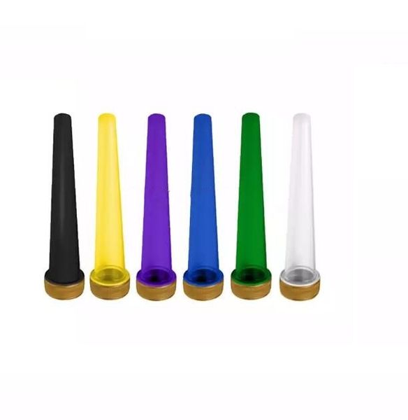 Confezione da 120 mm spingere verso il basso e girare la confezione del tubo conico con coperchio a prova di bambino contenitore di stoccaggio tubo superiore in plastica tubi conici preroll fiale all'ingrosso in fabbrica