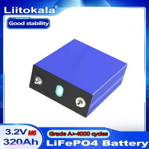 

8pcs liitokala 3.2v lifepo4 320ah 12v 24v 310ah battery pack diy rechargeable solar power eu us tax grade a cells