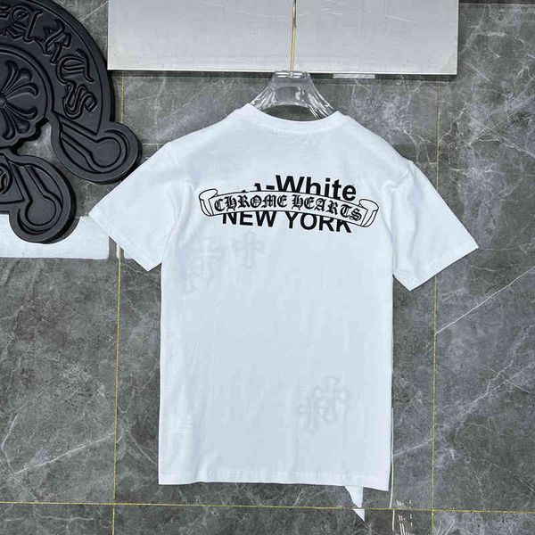 

22 new summer croce white cross yellow tape arrow cordon short sleeve t-shirt fashion brand men's and women's bottom shirtvxy3, White;black