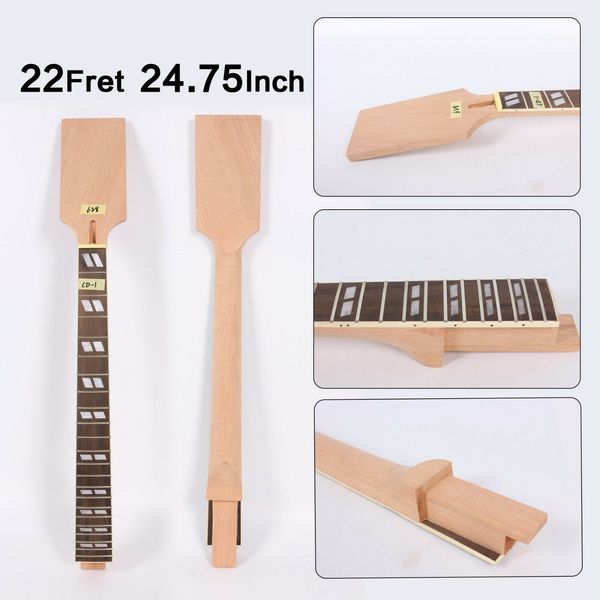 

new guitar neck 22fret 24.75inch mahogany rosewood fretboard parallel inlay