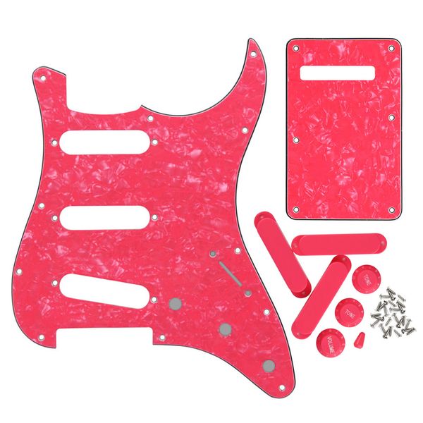 

set of sss pickguard 11 holes tremolo back plate pickup covers 2t1v knobs switch tips for guitar parts accessories