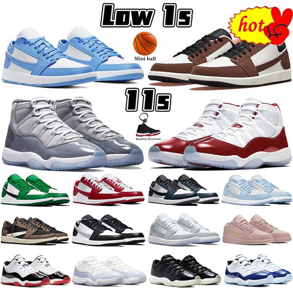 

2022 designer low 1 1s cool wolf grey 11 11s basketball shoes university blue 72- pure violet dark mocha 25th anniversary cherry concord, Black