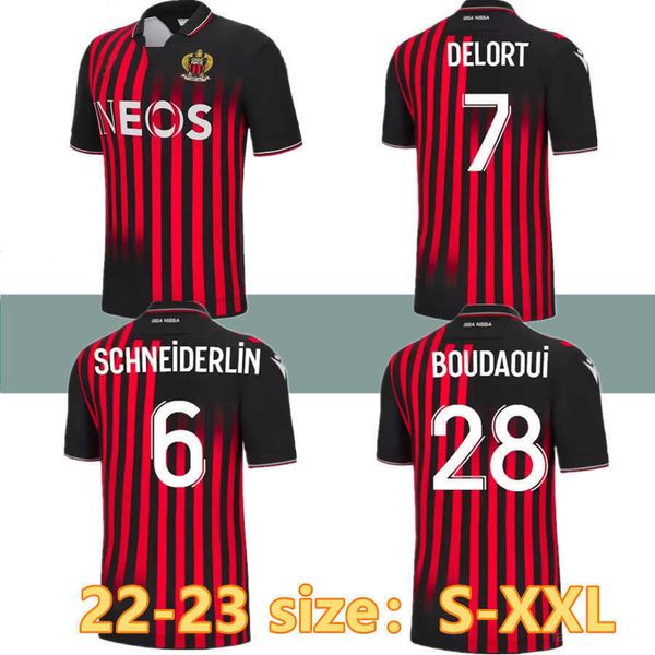 

22 23 ogc nice fc delort melou gouiri soccer jerseys 2022 2023 ogcnice football shirts dolberg dante kamara atal maillot de foot home away, Black;yellow