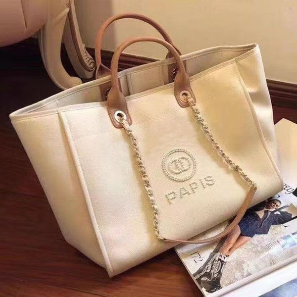 

women luxury label pearl evening bags classic canvas beach bag designers brand ch female fashion big handbags ladies backpack portable large
