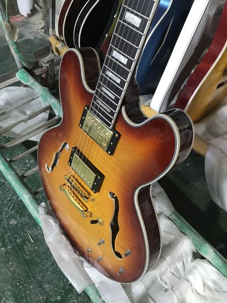

wholesale custom shop electric guitar 335 custom 6 strings flame maple top