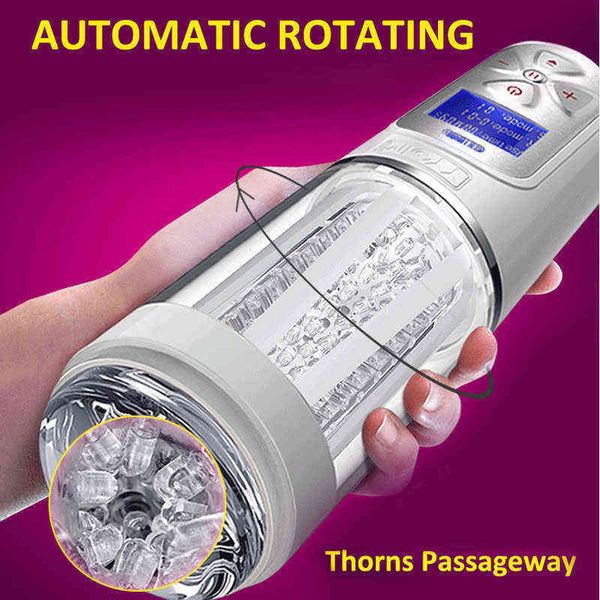 Nxy masturbadores novos vibradores elétricos interação de voz giratória masculpadora masculpadora de masturbador de buceta Brinquedos de sexo vagina para homens masturbatings 220507