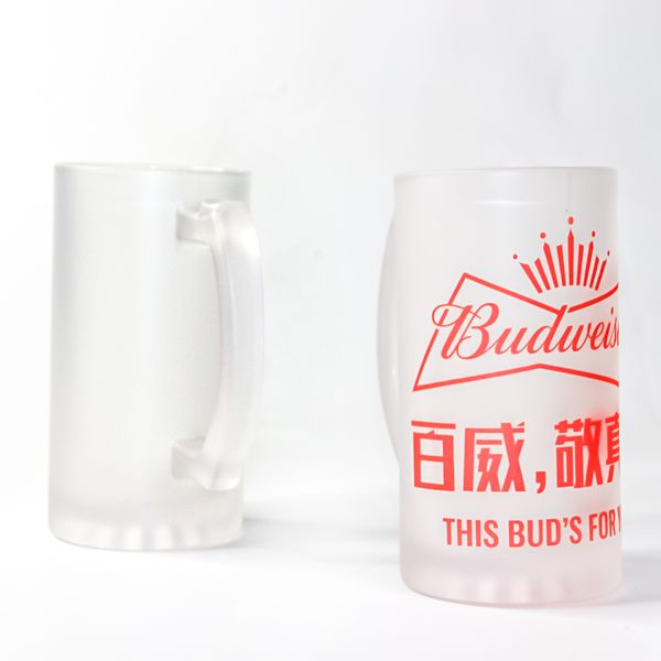 

creative sublimation glass blank mug 16oz clear frosted beer mugs makes you drink up