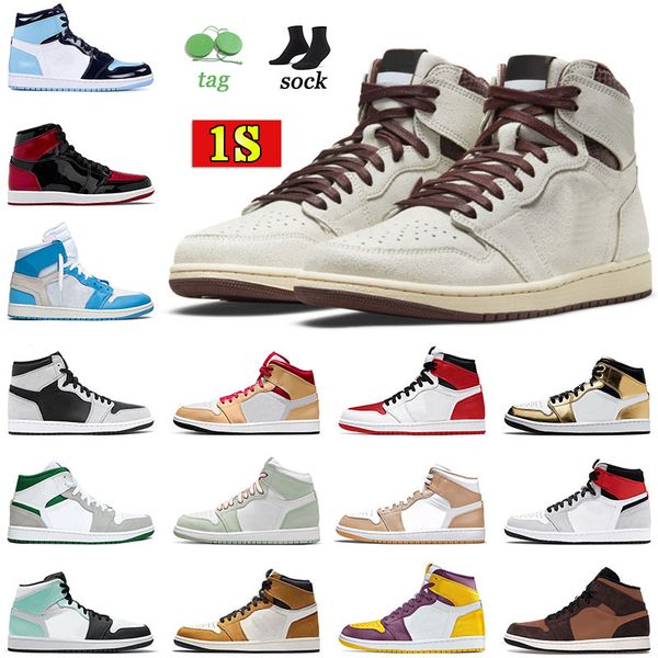 

mens womens 1s sneakers retros jumpman 1 baslketball shoes a ma maniere light bone desert heritage brotherhood hand crafted dark marina mid