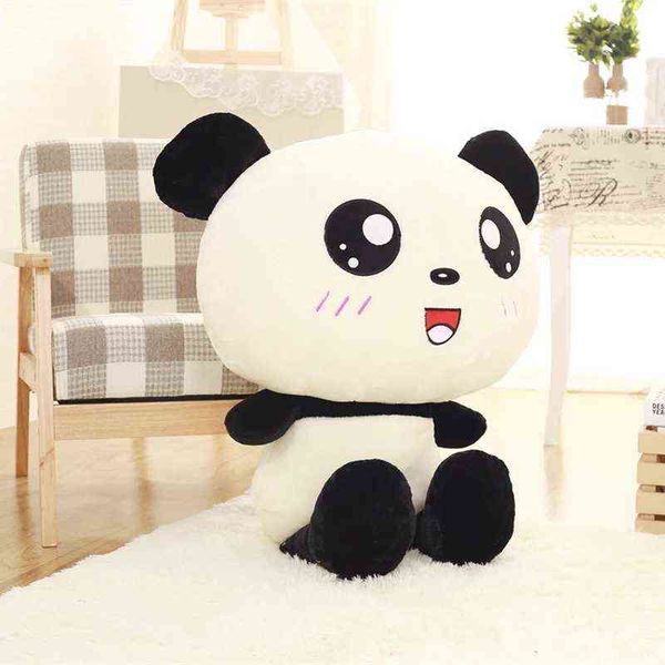 1pc 40cm Güzel Büyük Baş Panda Peluş Oyuncaklar Dolgulu Yumuşak Ayı Hayvan Pop Karikatür Yastığı Hediyesi Ldren Çocuklar İçin Bebek Kanepe Odası J220729