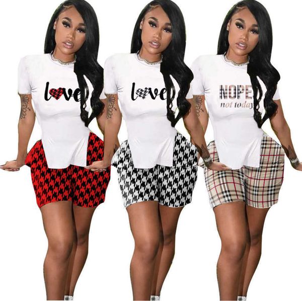 

tracksuits for womens summer casual two piece sets jogger suit short sleeve letter printed t shirts+shorts, Gray