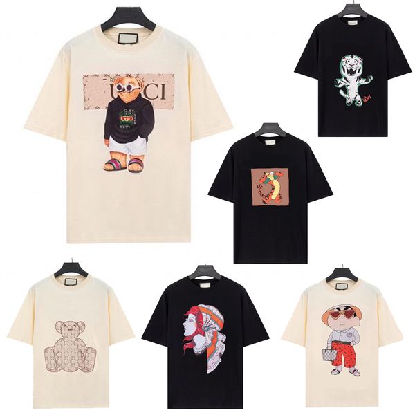 

men womens designers t shirt men women cat cartoon print casual tiger tshirts short sleeve fashion plus size men's tees s-xxl 2022 summ, White;black