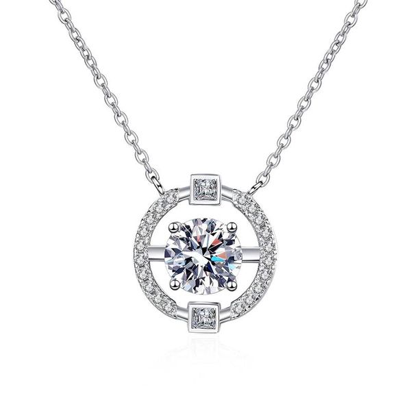 

trendy pendant necklaces other 0.5-2ct d color moissanite geometric necklace for women jewelry 925 sterling silver gra giftother