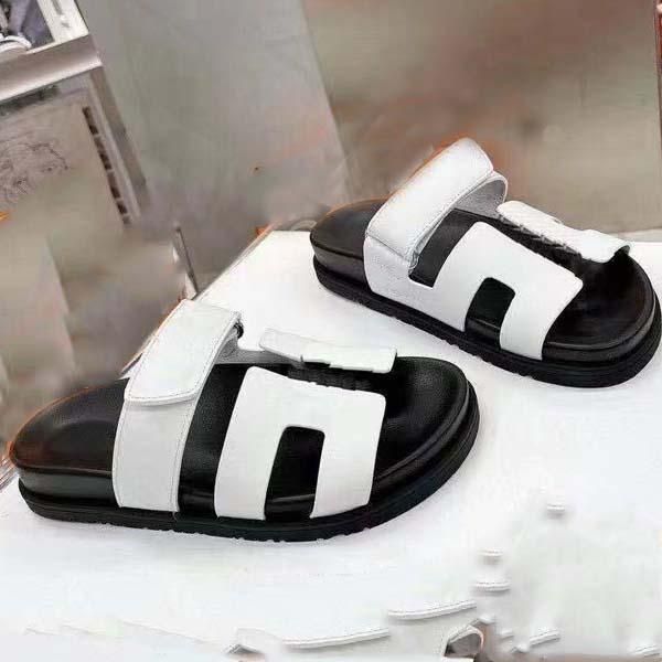 

woman slipper designer shoe superior quality genuine leather fashion casual shoes sandy flip flops size 35-41 with box mdt, Black