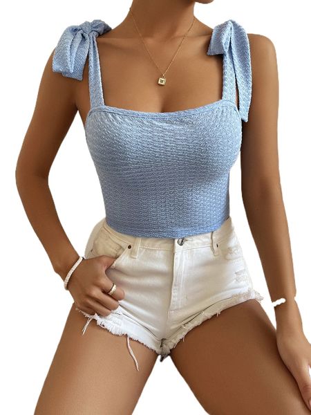 

tie shoulder textured cami u1pz#, White