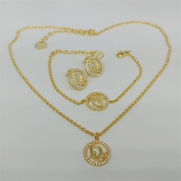 

50% off online gold letter medieval inlaid necklace exquisite temperament women's jewelry set, Silver
