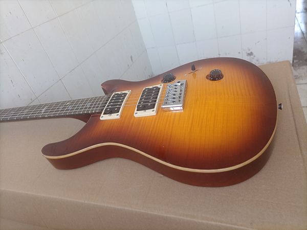 

6 strings vs electric guitar with flame maple veneer rosewood fretboard