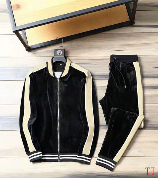

men tracksuits two piece sets patchwork zipper pullover hoodies jogging pants slim sweatshirt outfits hip hop streetwear suits, Gray