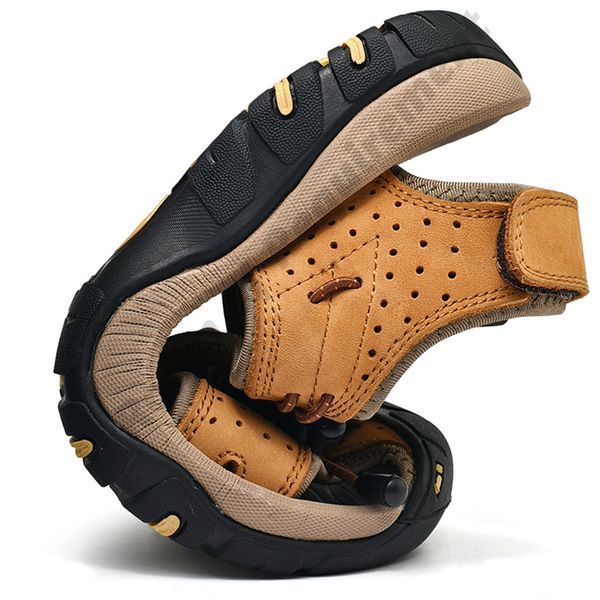 

large size 11 sandals men 2022 summer new breathable toe sandal outdoor leisure casual beach shoes white 18, Black