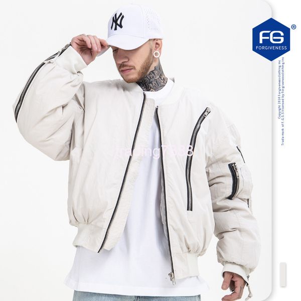 

men's jackets fg menswear autumn winter fashion brand zipper cotton clothes vibe thickened pilot jacket loose short coat x6kx, Black;brown