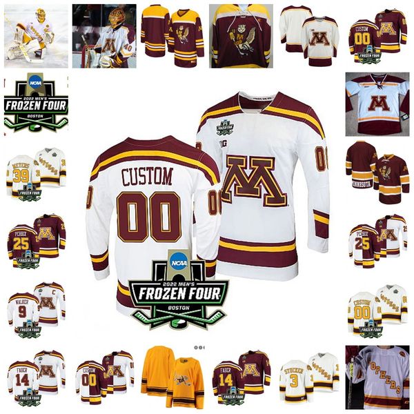 

2022 frozen four championship minnesota golden gophers stitched hockey jersey custom 5 rachel ramsey 89 matthew knies 34 brock faber ben mey, Black