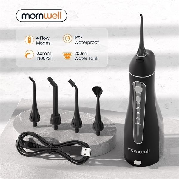 Портативный пероральный ирригатор Mornwell с перезаряжаемым водным флоссом USB Flosser