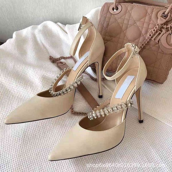 

sandals high version high heels women's style foreign design sense of minority temperament goddess fan thin heel baotou ey6n, Black