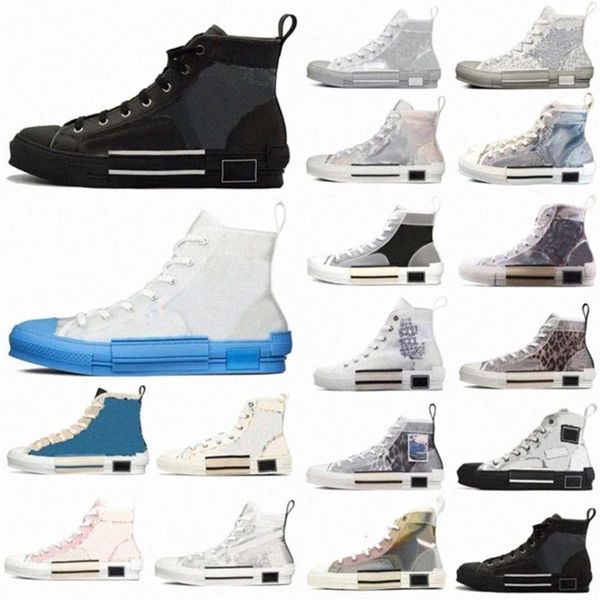 

dies 2021 designer men women shoe sneakers boots obliques technical leather high low b23 flowers platform outdoor casual mens shoes vin lvu, Black