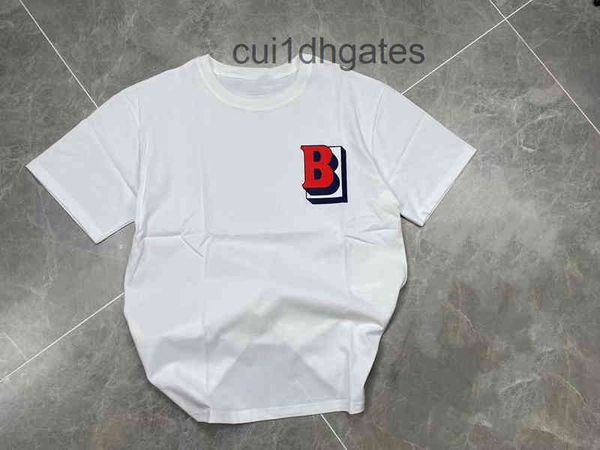 

brand 2023 designer b br t shirt 2023b home color contrast letter cotton tide brand short sleeved t- youth loose casual round neck white hal